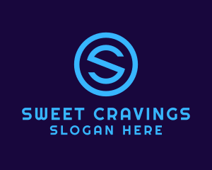 Blue Letter S Badge logo design