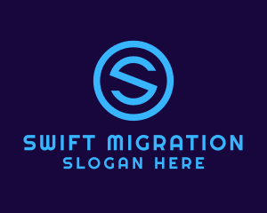 Blue Letter S Badge logo design