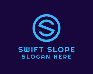 Blue Letter S Badge logo design