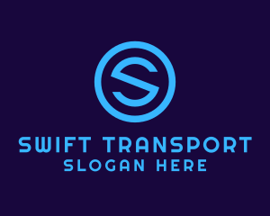 Blue Letter S Badge logo design