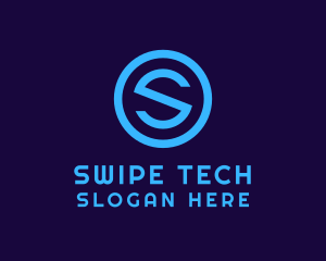 Blue Letter S Badge logo design