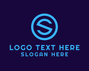 Letter - Blue Letter S Badge logo design