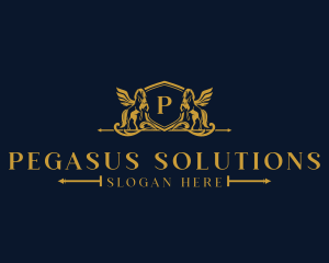 Luxurious Pegasus Shield logo design