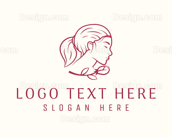 Elegant Woman Rose Logo