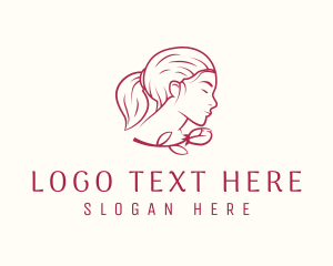 Elegant Woman Rose logo