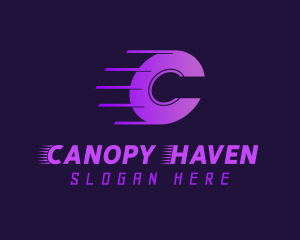 Purple Gradient Letter C logo design