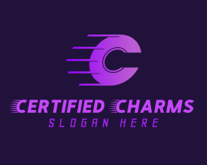 Purple Gradient Letter C logo design