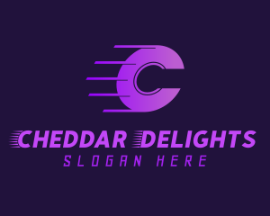 Purple Gradient Letter C logo design