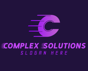 Purple Gradient Letter C logo design