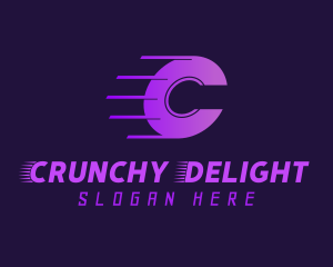 Purple Gradient Letter C logo design