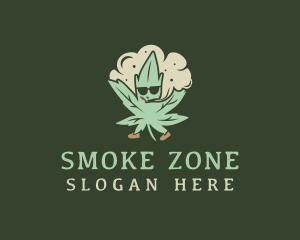 Marijuana Cannabis Smoke logo design