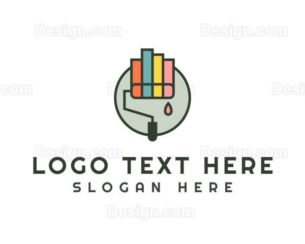 Colorful Paint Roller Logo