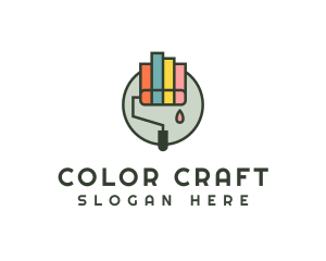 Colorful Paint Roller logo