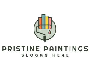 Colorful Paint Roller logo design