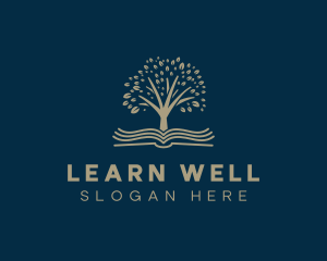 Learning Book Tree logo design