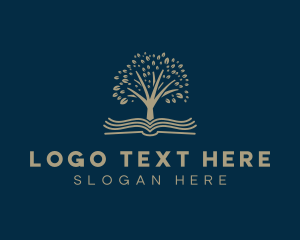 Roots - Learning Book Tree logo design