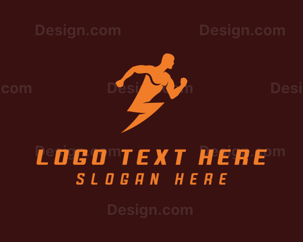 Lightning Bolt Man Logo