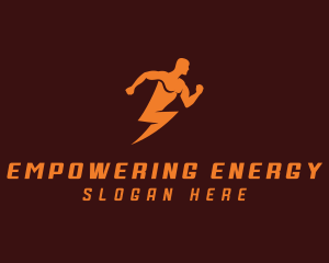 Lightning Bolt Man logo design