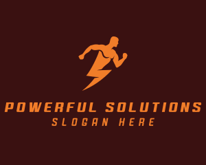 Lightning Bolt Man logo design