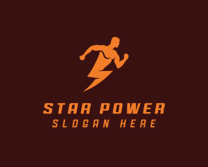 Lightning Bolt Man logo design