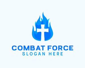 Blue Fire Cross logo