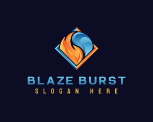 Heating Cooling HVAC logo design