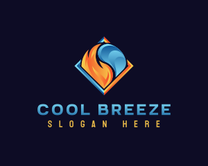 Heating Cooling HVAC logo design