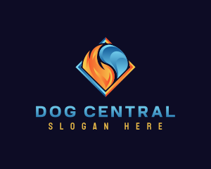 Heating Cooling HVAC logo design