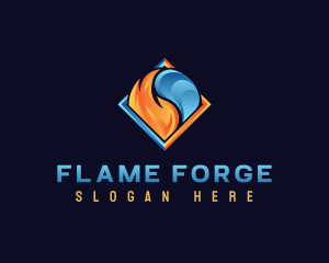 Heating Cooling HVAC logo design