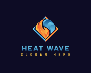 Heating Cooling HVAC logo design