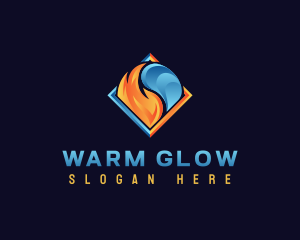 Heating Cooling HVAC logo design