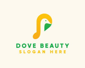 Musical Note Dove logo design