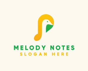 Musical Note Dove logo design