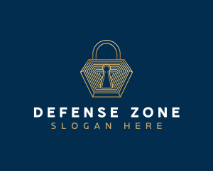 Padlock Tech Defense logo design