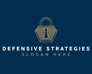 Padlock Tech Defense logo design