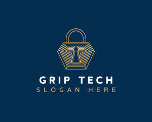 Padlock Tech Defense logo design