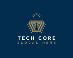 Padlock Tech Defense logo design