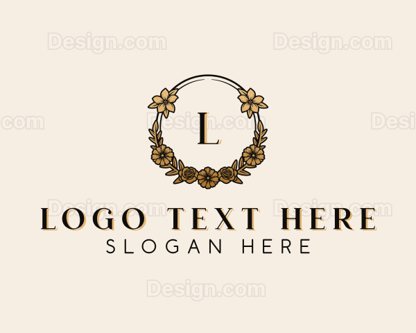 Wedding Floral Wreath Logo