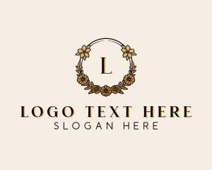 Wedding Floral Wreath  Logo