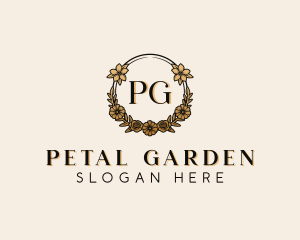 Wedding Floral Wreath  logo design