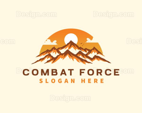 Mountain Peak Sunset Logo