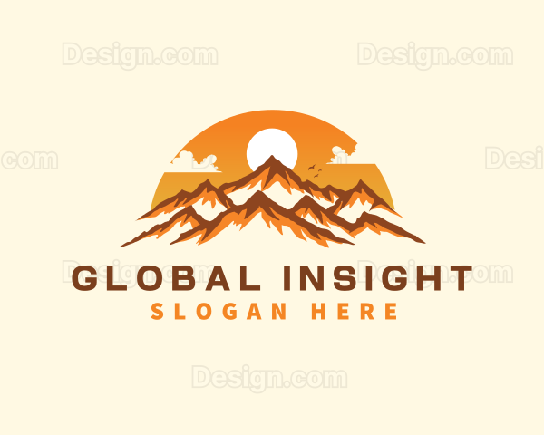 Mountain Peak Sunset Logo