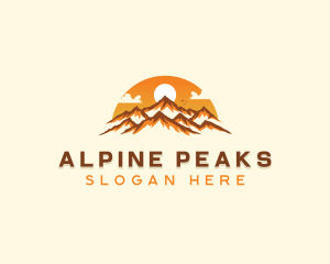 Mountain Peak Sunset logo design