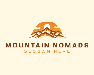 Mountain Peak Sunset logo design