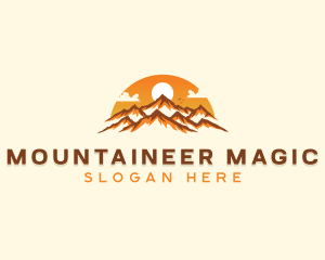 Mountain Peak Sunset logo design