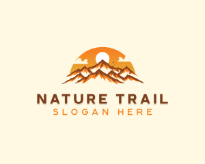 Mountain Peak Sunset logo design