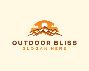 Mountain Peak Sunset logo design