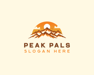 Mountain Peak Sunset logo design