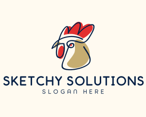 Chicken Rooster Drawing logo