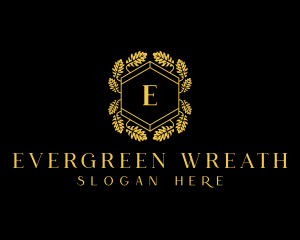 Hexagon Wreath Hotel Club logo design